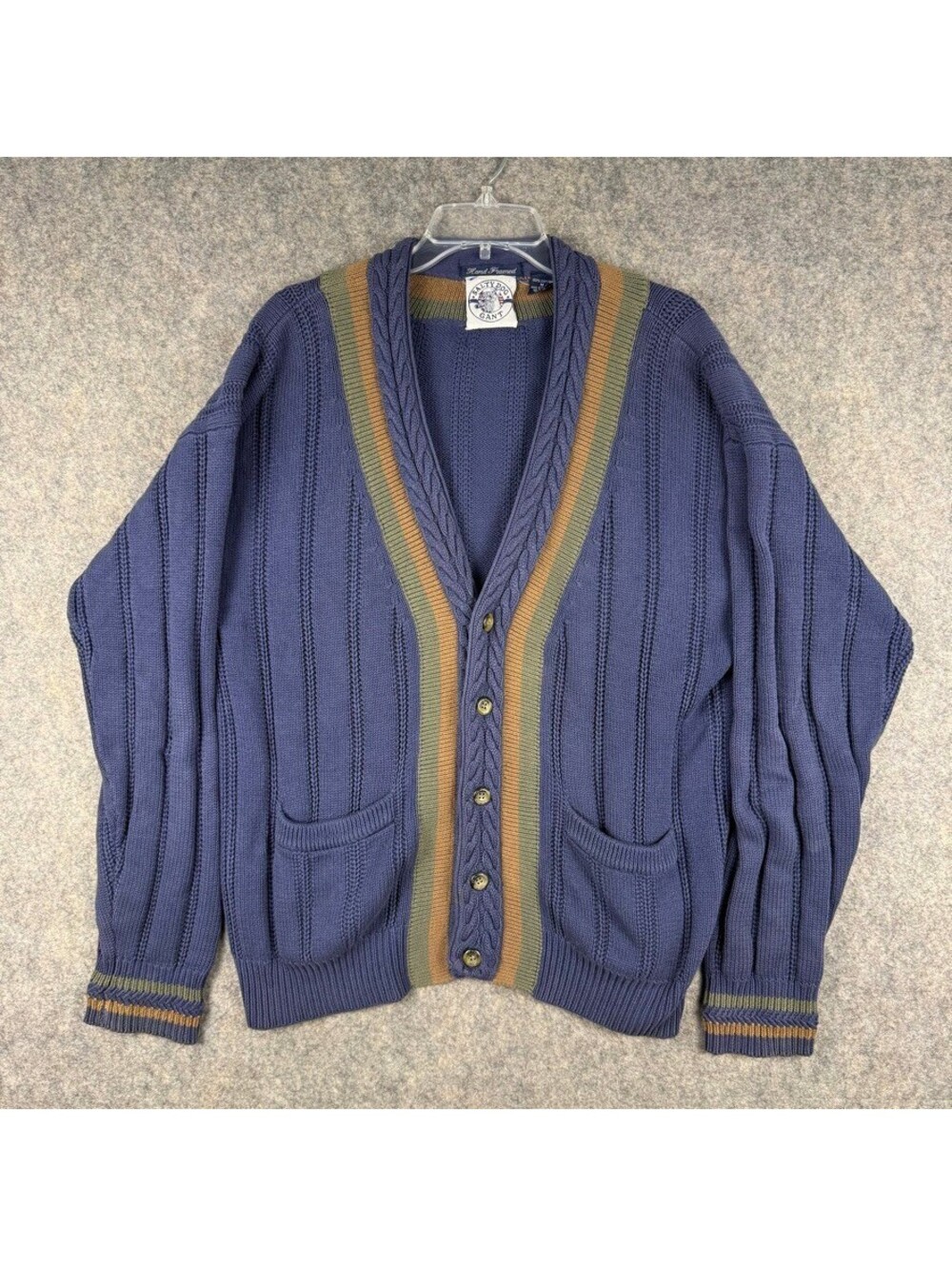 Vintage 80s/90s GANT Salty Dog Cardigan Sweater Size M Grandpa 100% cotton 327